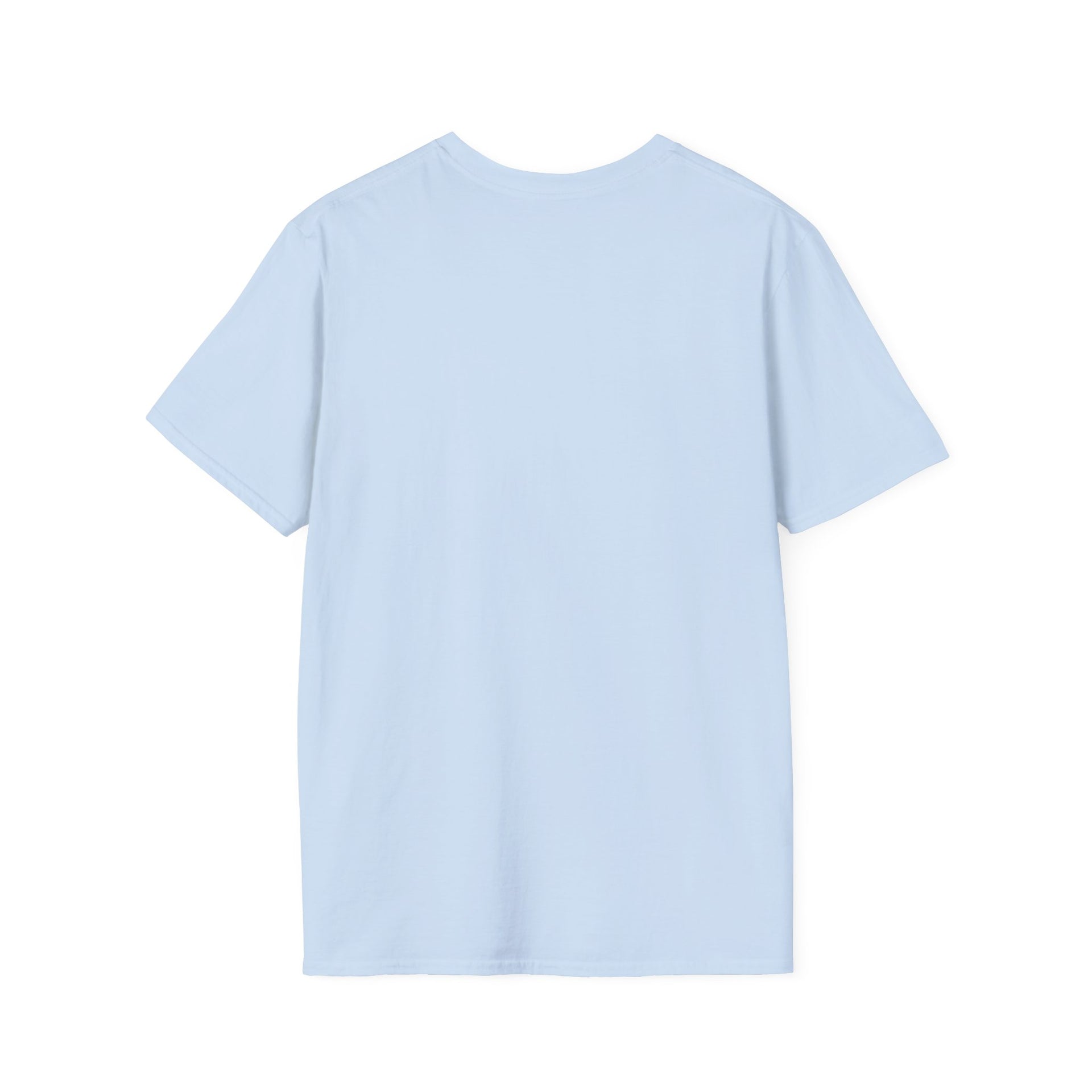 Mouse Flying Paper Plane T-Shirt, Unisex Soft-Style Tee with Bees in Blue Sky & Clouds, 100% Cotton, Lightweight, Durable