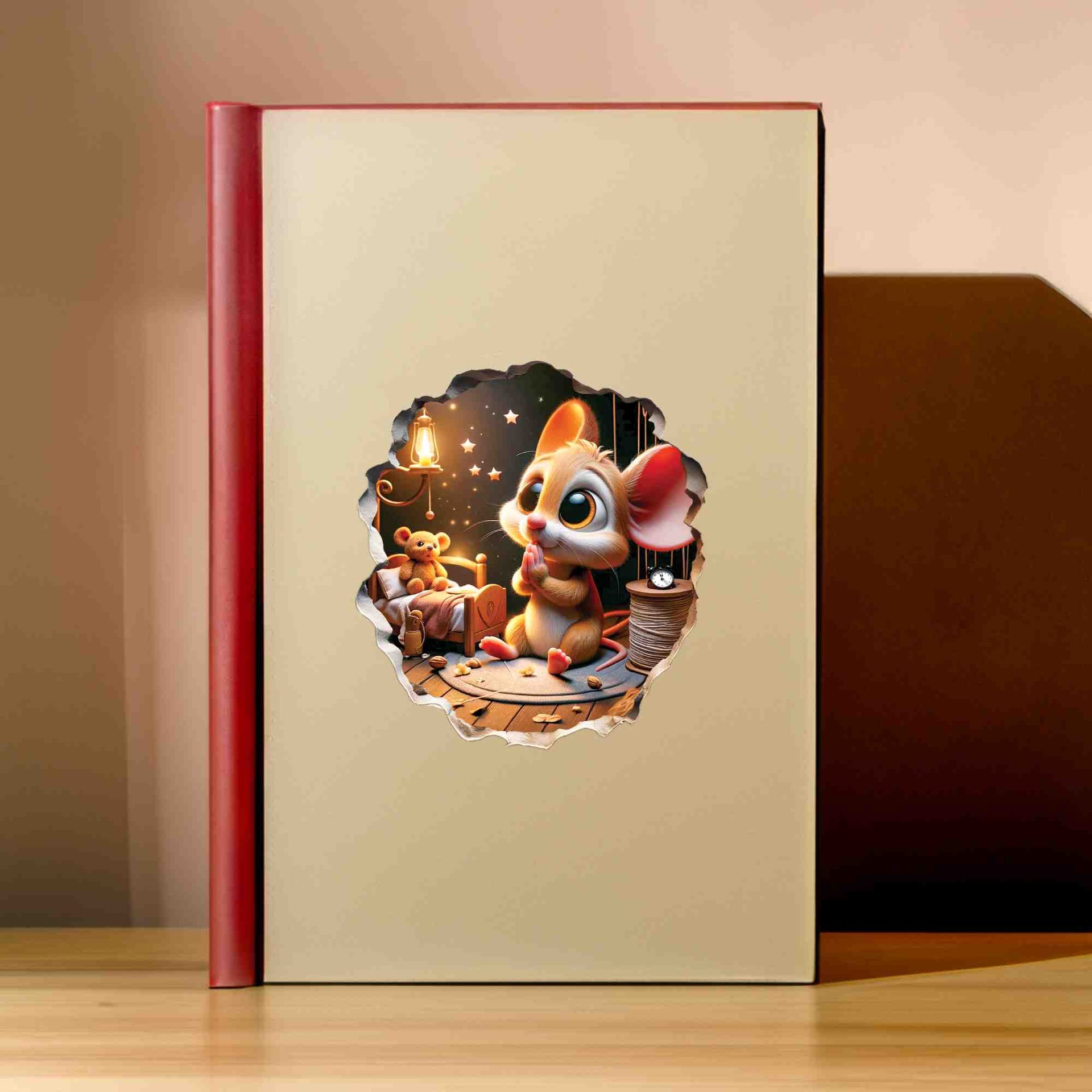 3D Mouse Wall Sticker - Adorable Animal Vinyl Decal for Bathroom and Kids' Room Decor | Easy to Apply and Remove