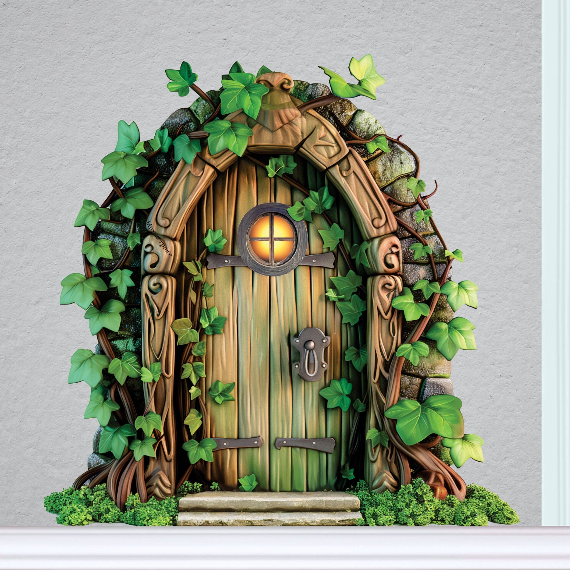 Whimsical Enchanted Door 3D Wall Sticker - Fairy Tale - 3D Door Mural - Nursery Decor - Kids Room Wall Art - Fantasy Wall Decal - Removable