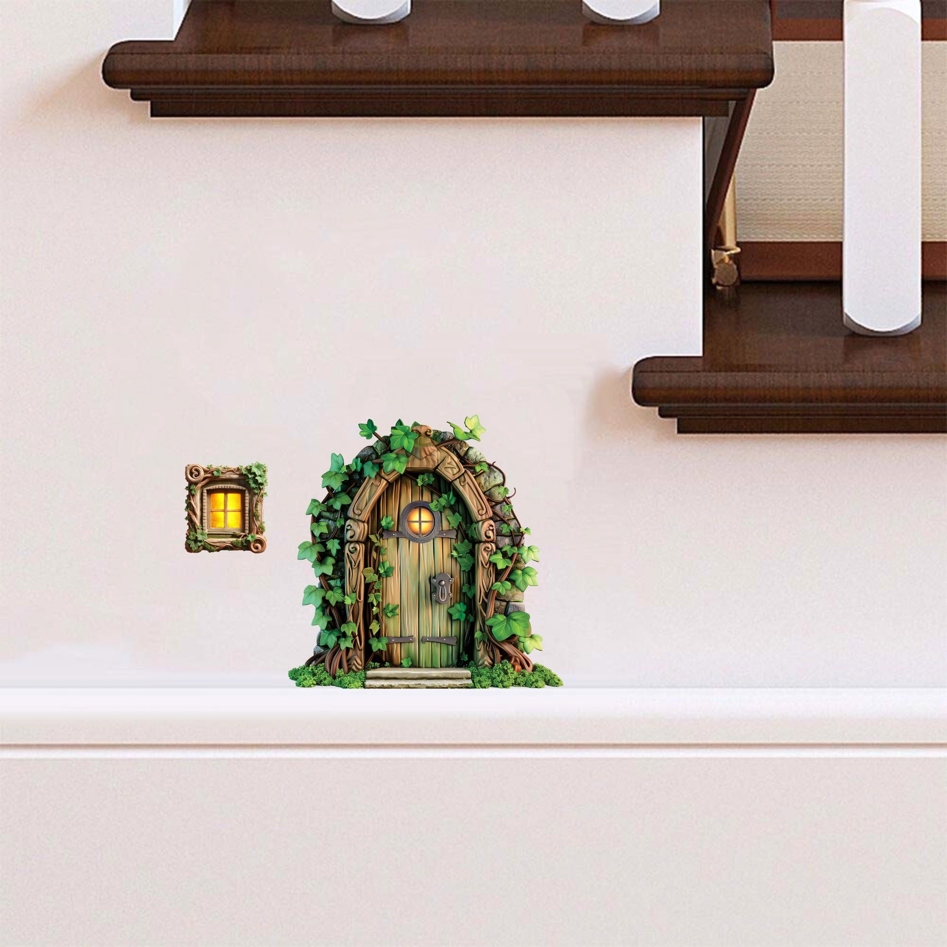 Whimsical Enchanted Door 3D Wall Sticker - Fairy Tale - 3D Door Mural - Nursery Decor - Kids Room Wall Art - Fantasy Wall Decal - Removable