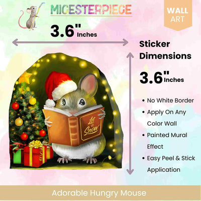 Christmas Mouse Reading Book 3D Sticker - Micesterpiece