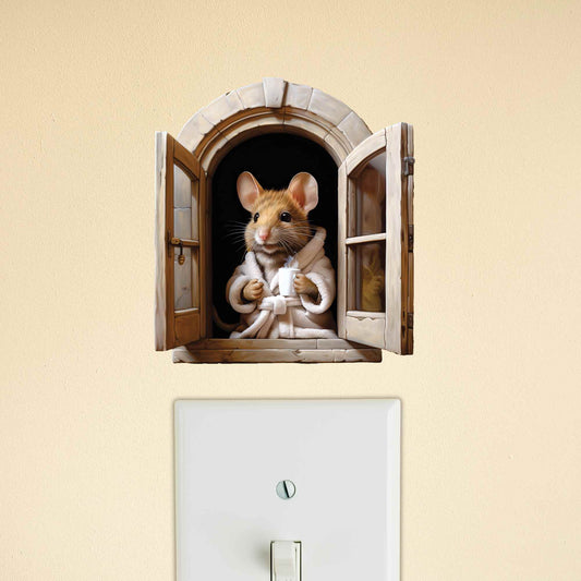 Mocha mouse 3D wall sticker vinyl decal on wall