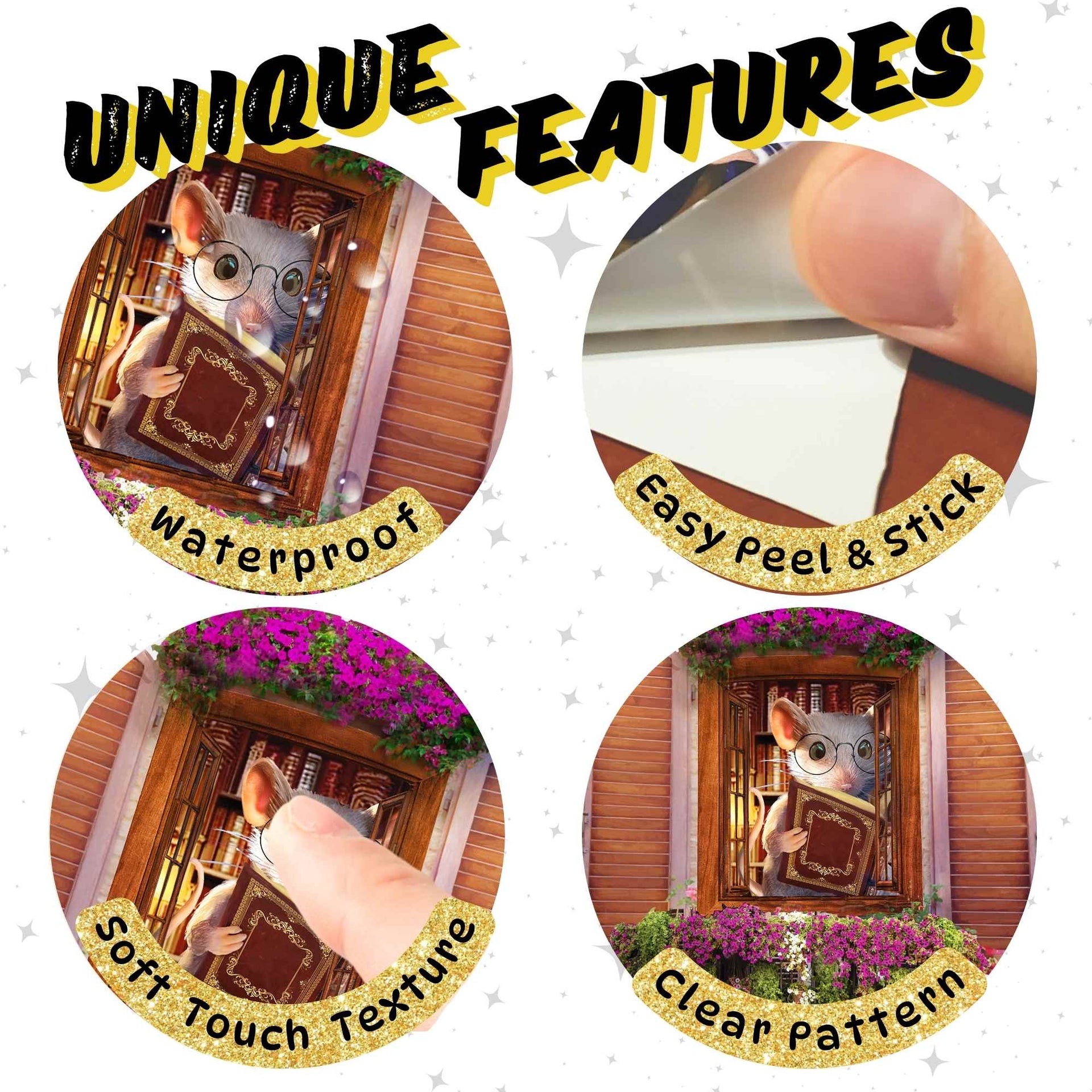 Scholar Mouse 3D Effect Wall Decal Sticker - Micesterpiece