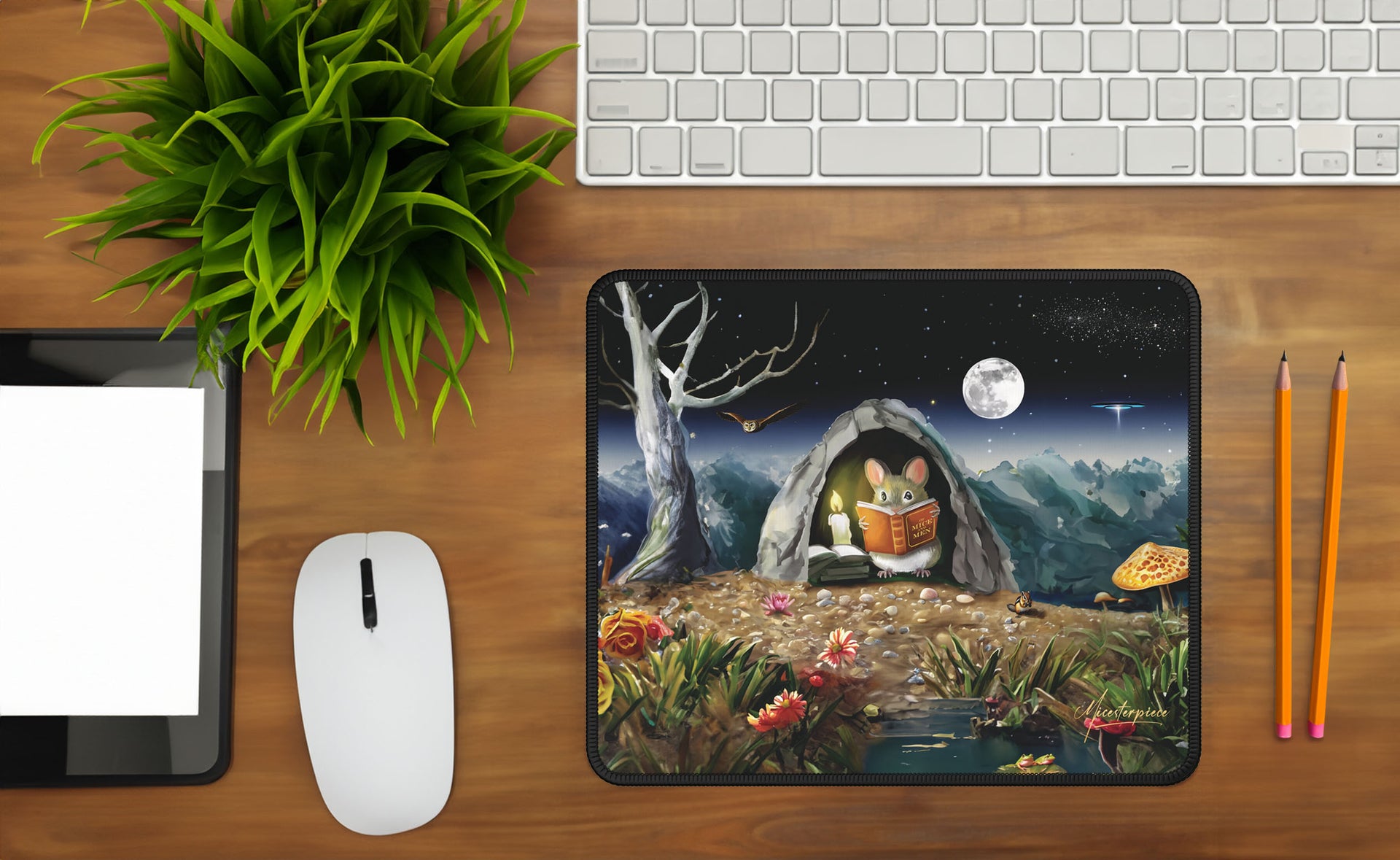 Cute Ergonomic Mouse Pad - Mouse Reading - Micesterpiece