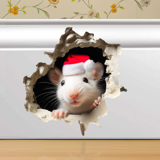 Jingle Paws 3D mouse wall sticker holiday vinyl decal on wall