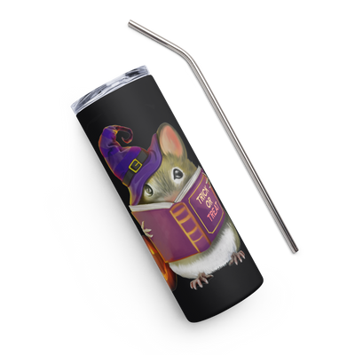 Stainless Steel Tumbler with Adorable Halloween Mouse Design | 20 oz Reusable Travel Mug with Straw