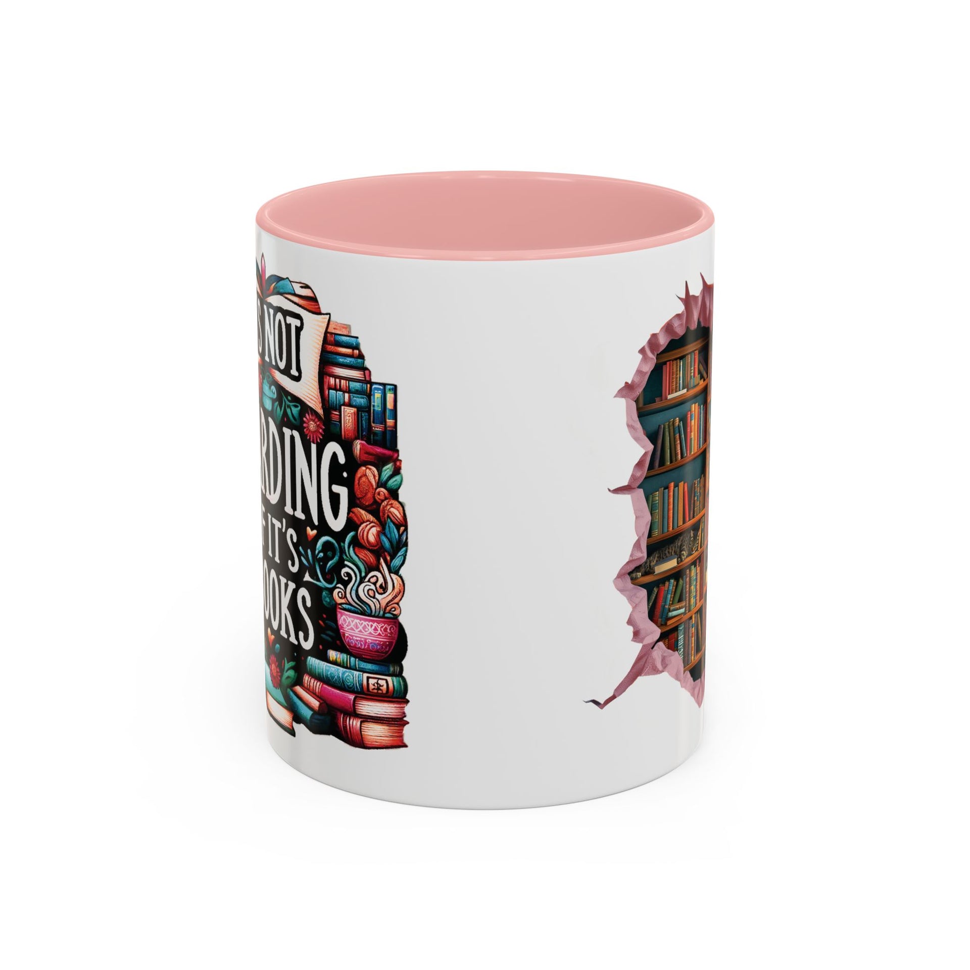 Book Lover Two-Tone Coffee Mug - It's Not Hoarding if it's Books - 11oz Ceramic Mug, Perfect Bookish Gift, BPA-Free