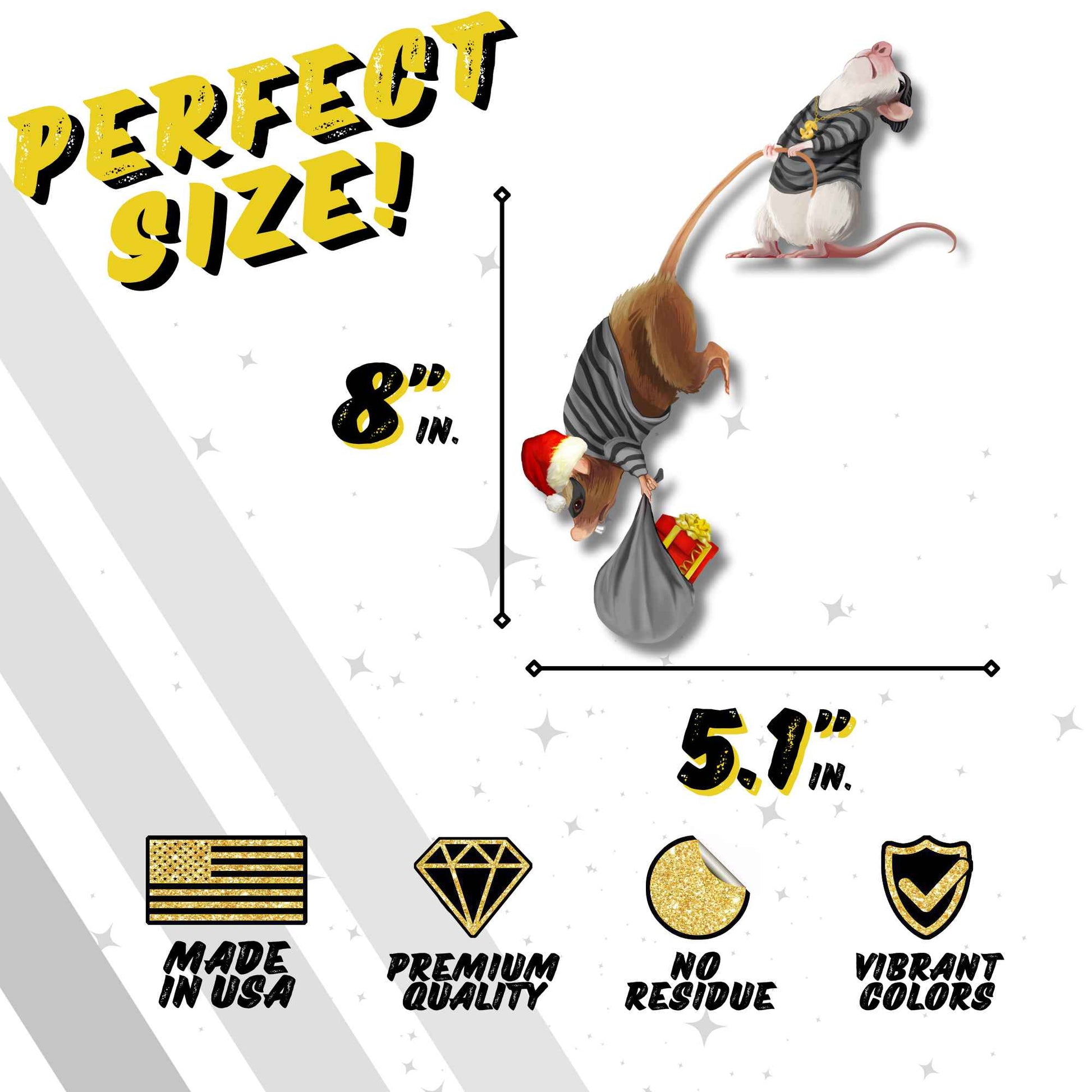 Festive mice wall sticker holiday decor
