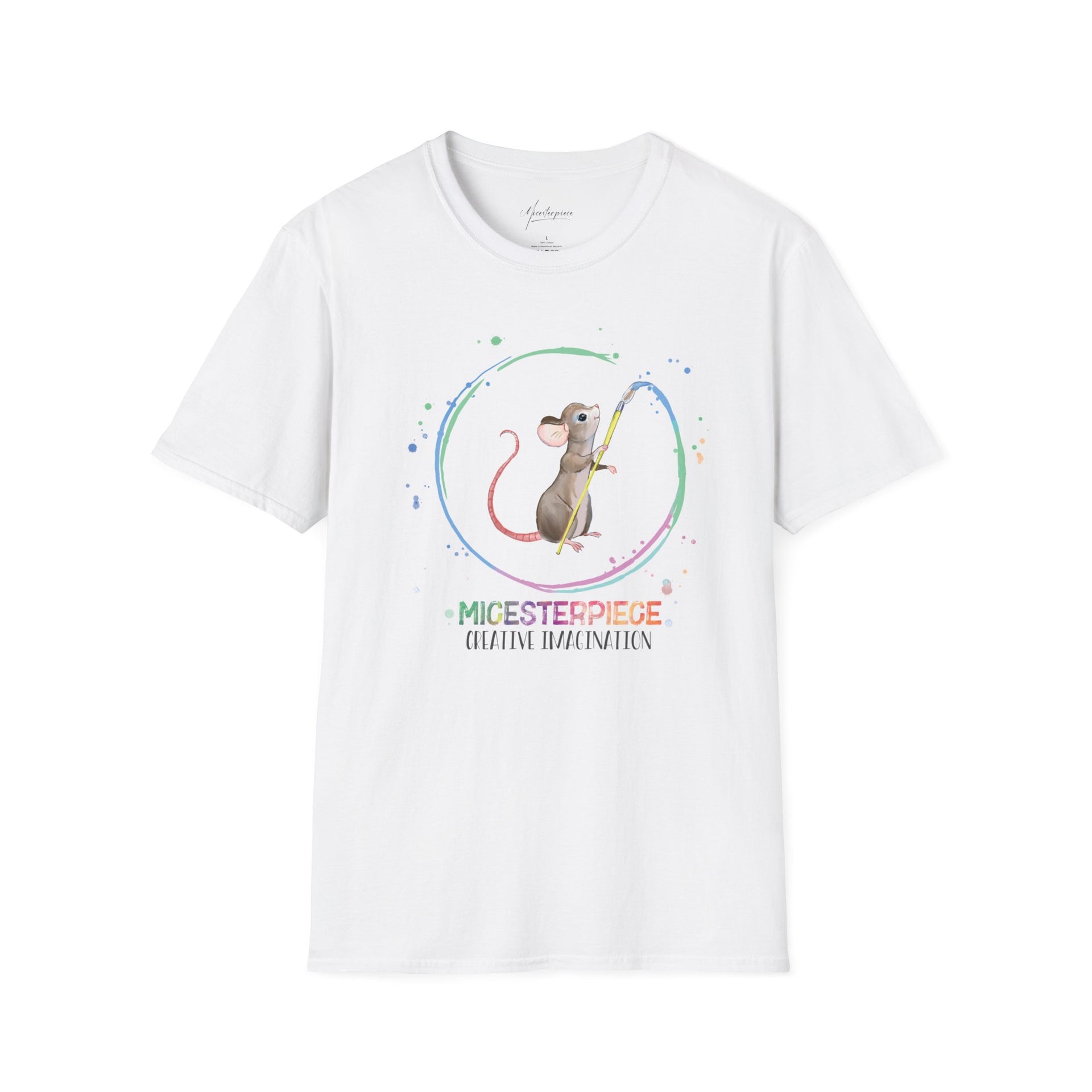 Adorable Cartoon Mouse Painter T-Shirt | Unisex Cotton Tee - Soft Style - Micesterpiece