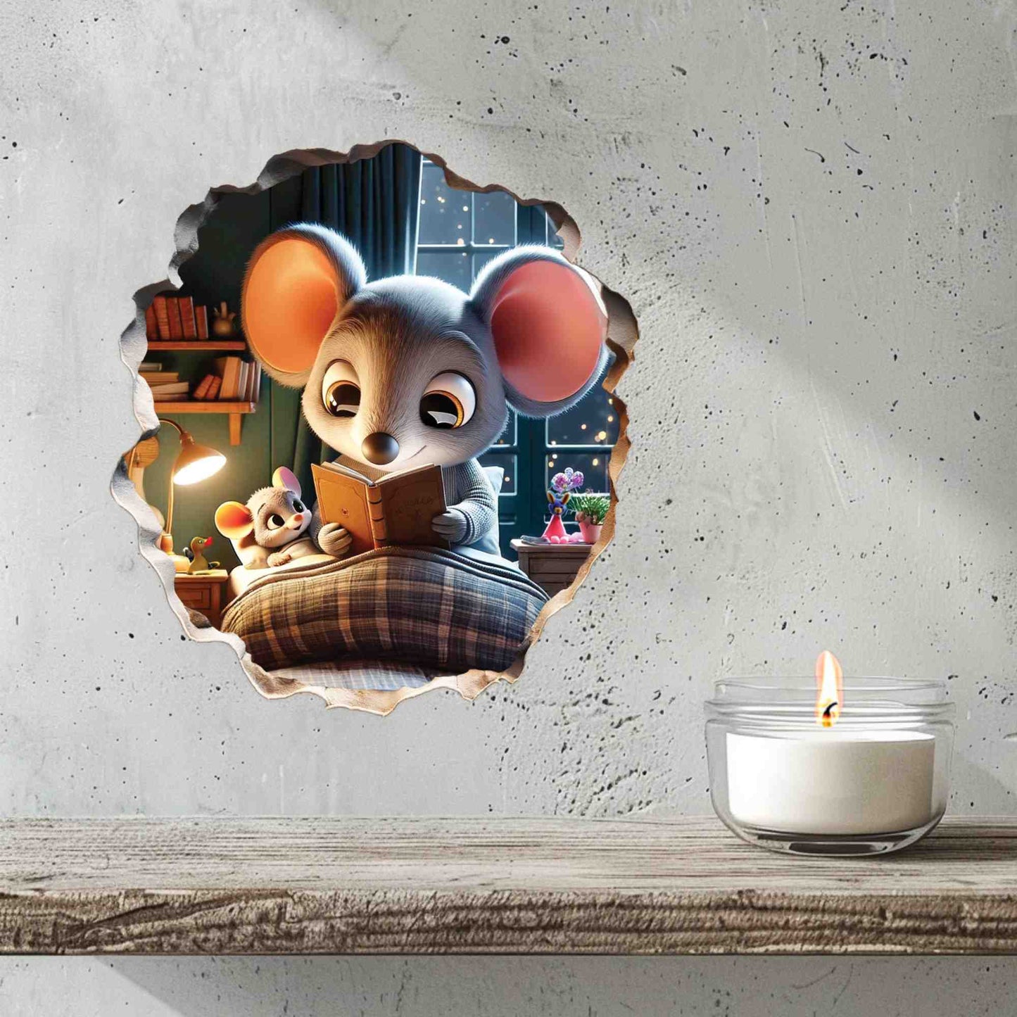 Cute mouse wall decal for playroom or classroom
