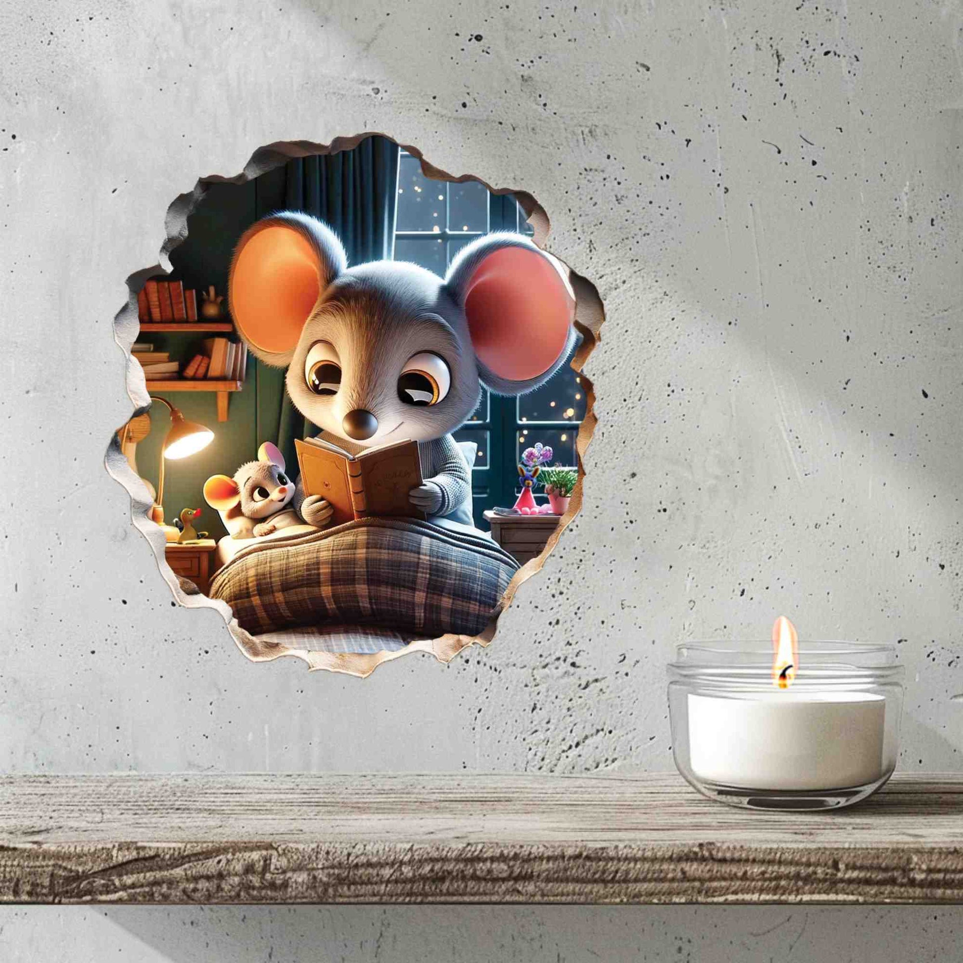 Cute mouse wall decal for playroom or classroom
