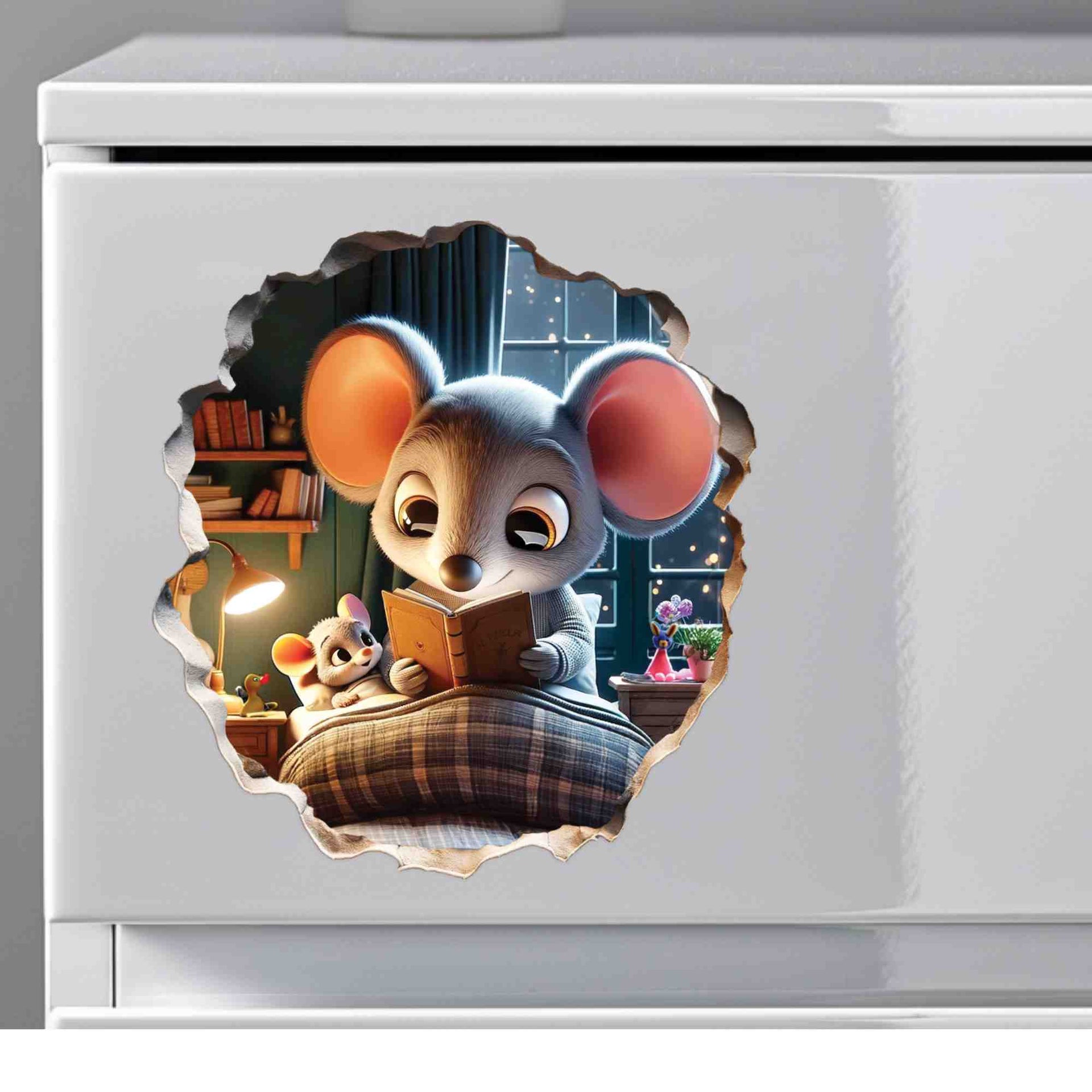 3D Mouse Wall Sticker – Cute and Realistic Vinyl Decal for Kids Room Decor | Easy Peel and Stick | Ideal for Kids’ Rooms and Playrooms