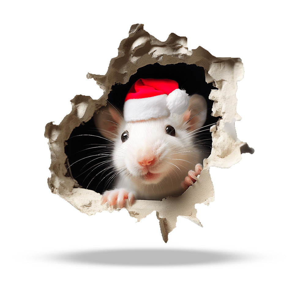 Jingle Paws 3D mouse wall sticker holiday vinyl decal on wall

