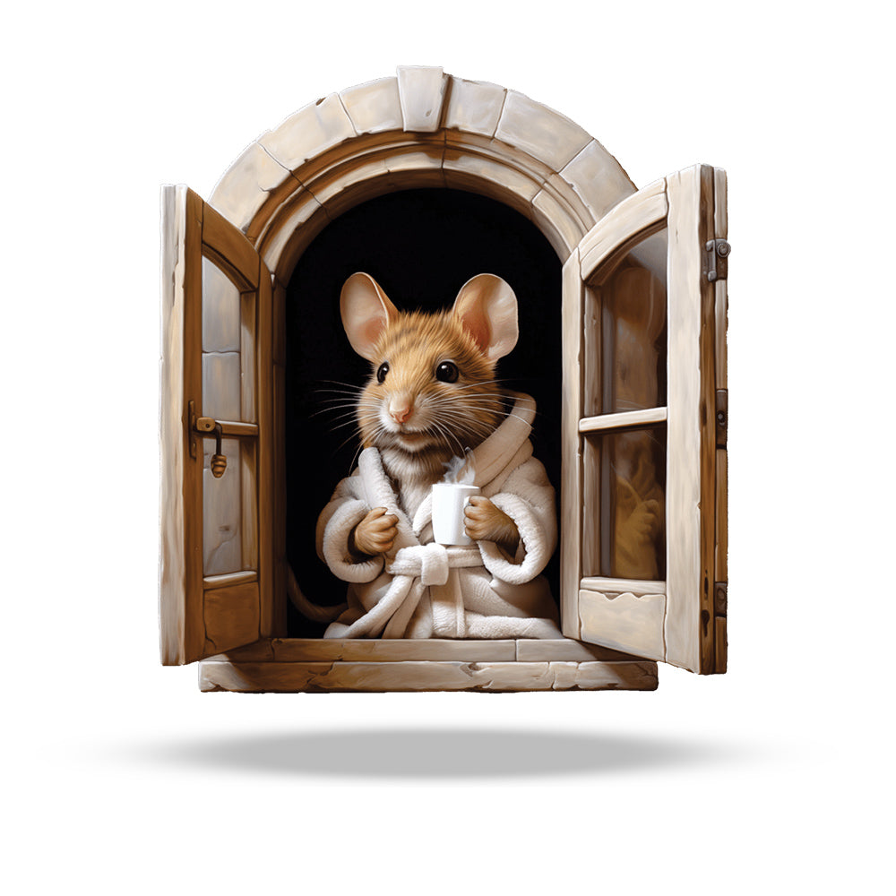 Mocha mouse 3D wall sticker vinyl decal on wall
