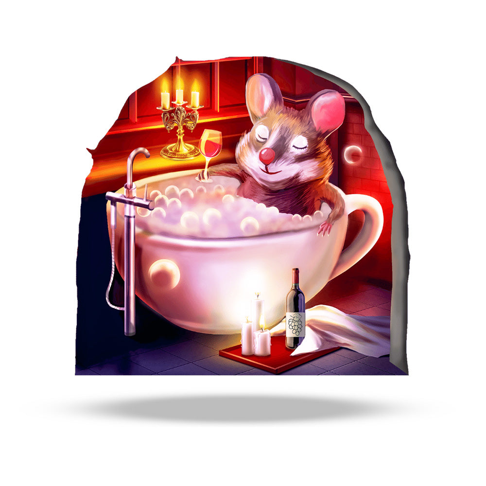 Bathtub mouse 3D wall sticker vinyl decal in bathroom
