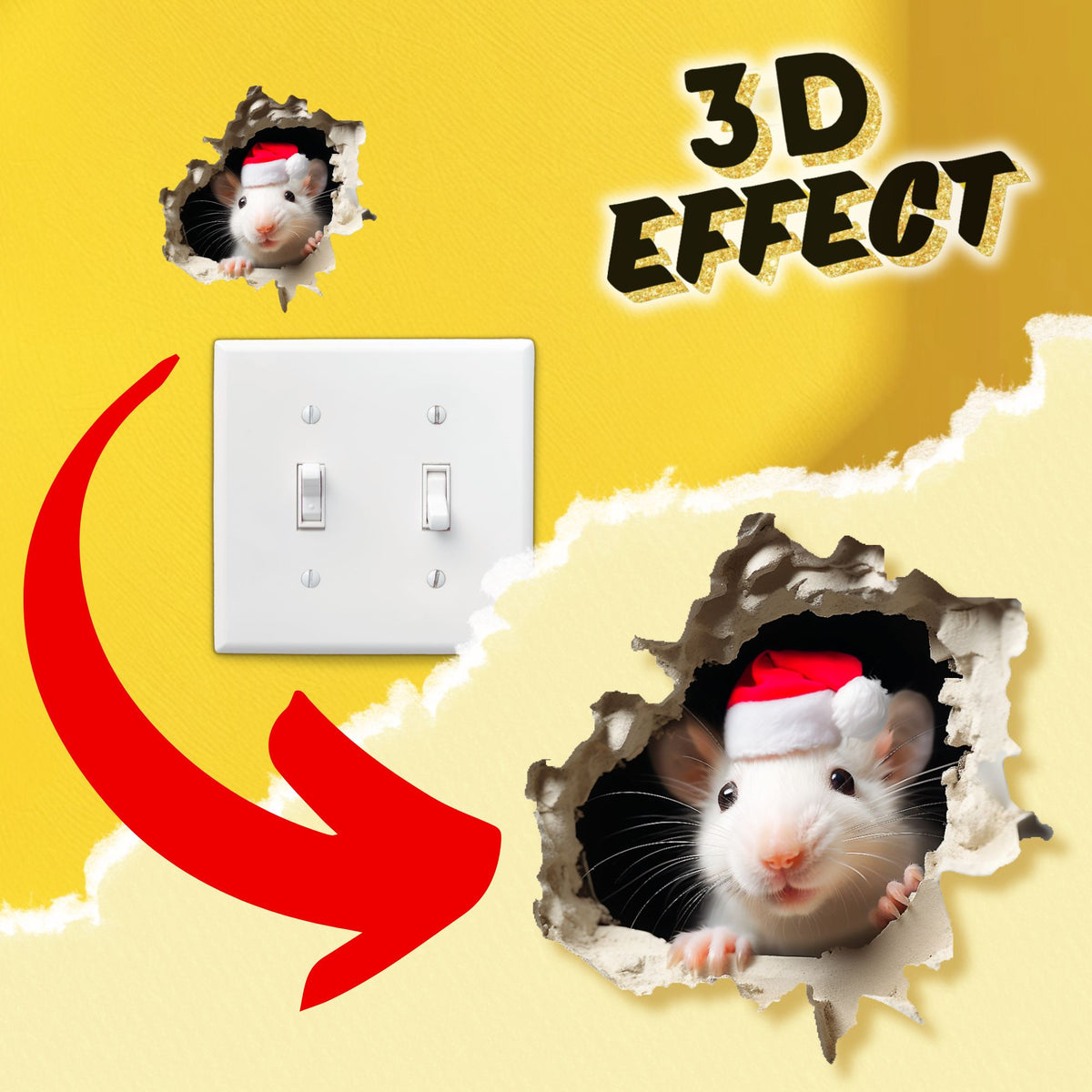 3D Mouse Wall Sticker – Jingle Paws