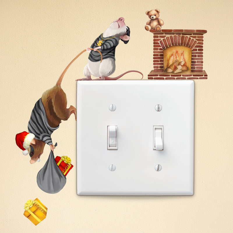 3D Mouse Wall Sticker – Holiday Mischief