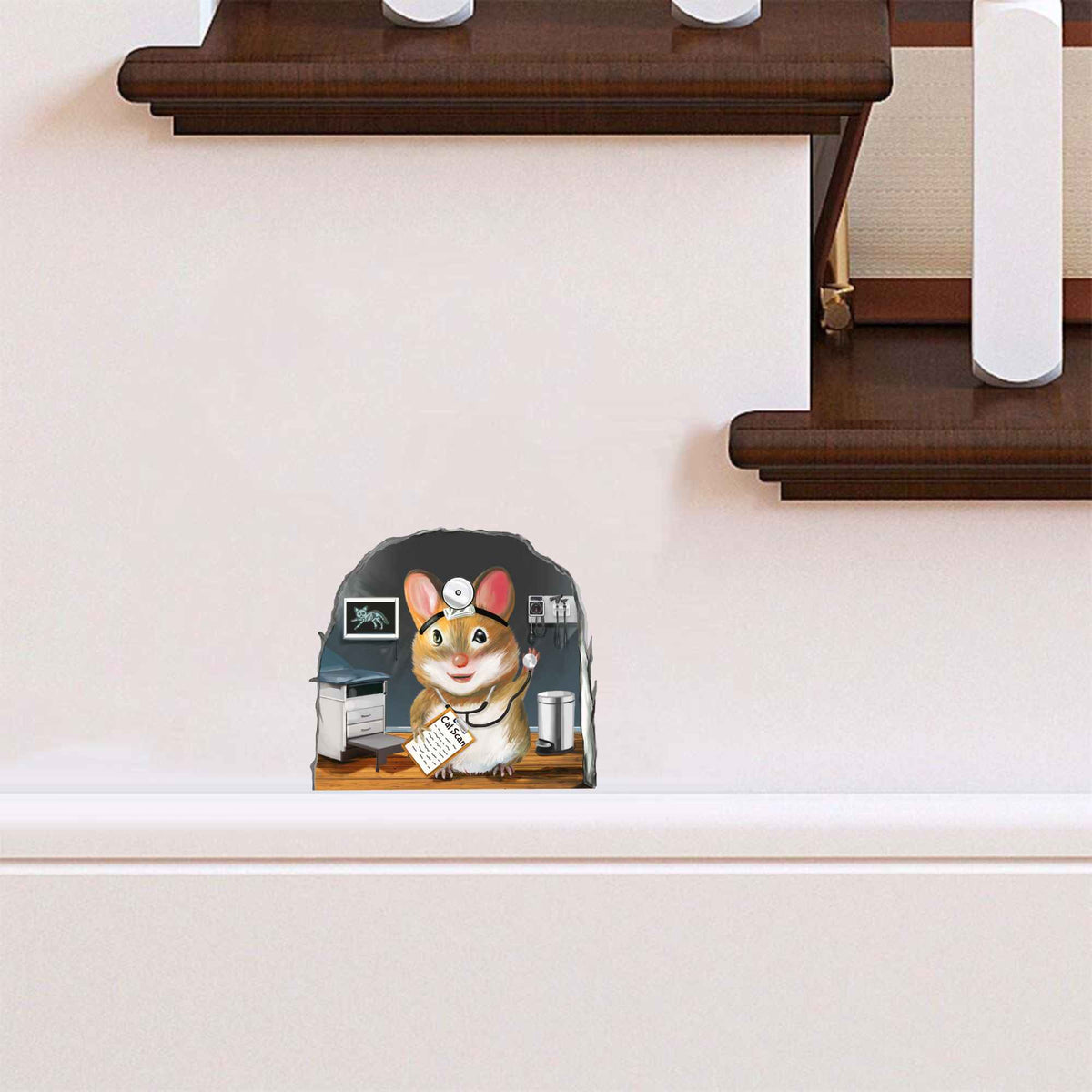 Medical-themed mouse wall decal for clinic or office
