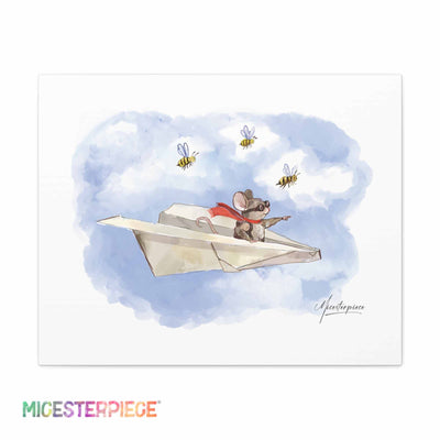 Mouse Paper Plane Pilot Canvas - Nursery Decor - Micesterpiece