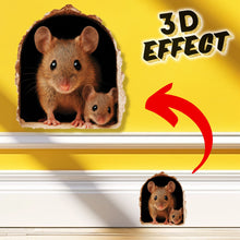 3D mouse wall decal with '3D Effect' text on a yellow background