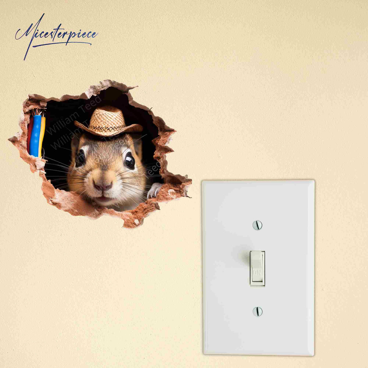 Earl the squirrel 3D wall sticker vinyl decal on wall
