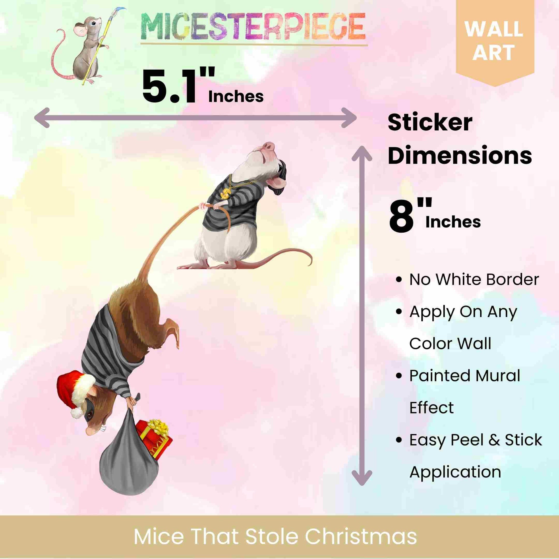 3D Mouse Stickers - Mice that Stole Christmas - Micesterpiece