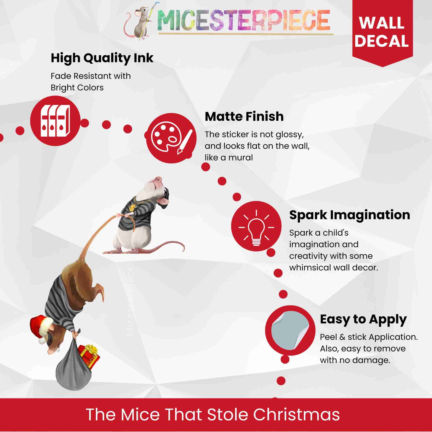3D Mouse Stickers - Mice that Stole Christmas - Micesterpiece