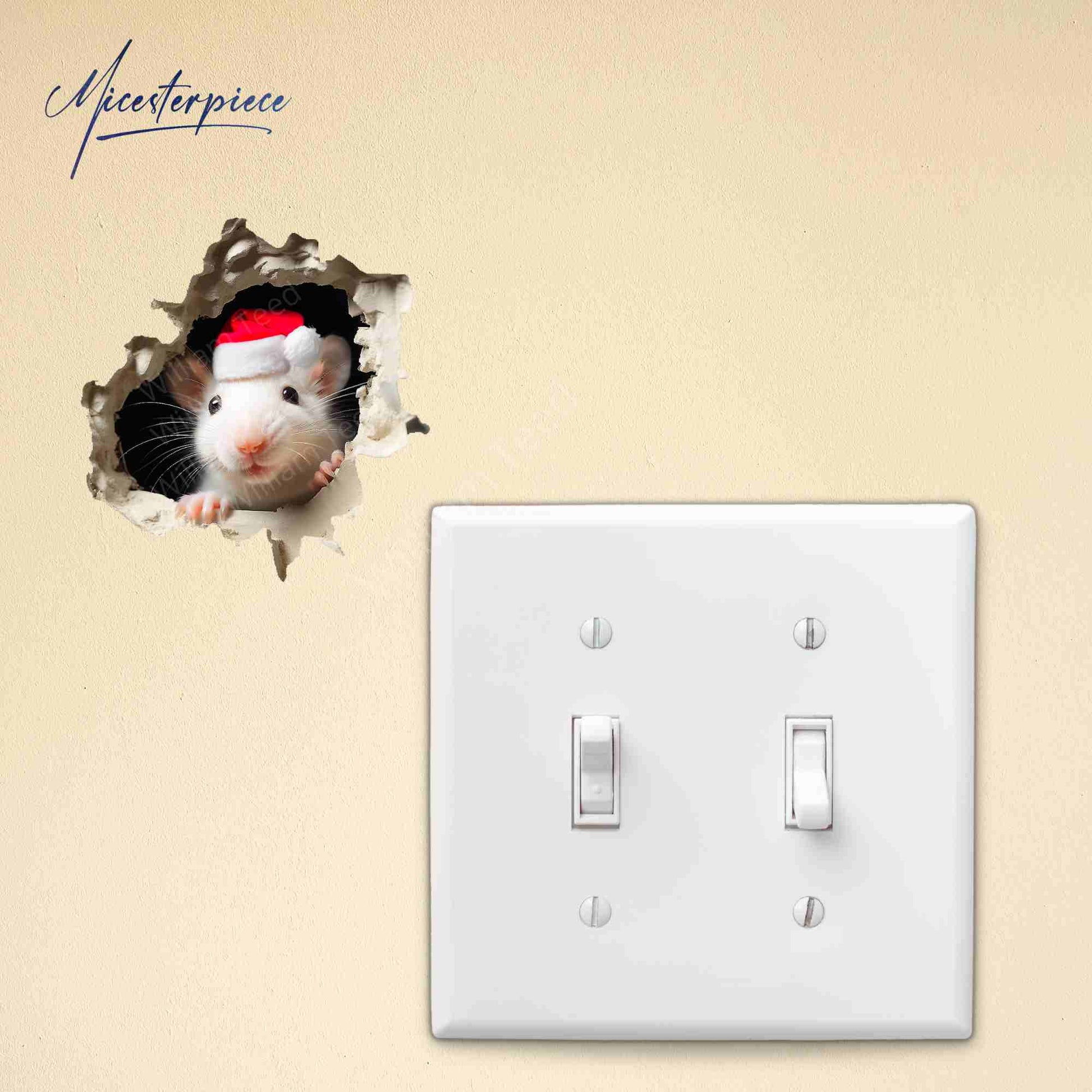 Festive mouse wall decal for kids room
