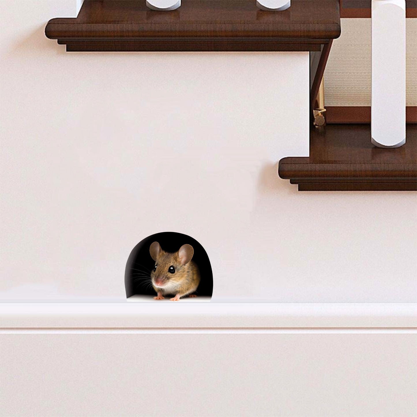 Peekaboo Mouse 3D Wall Sticker – Mouse Hole Illusion