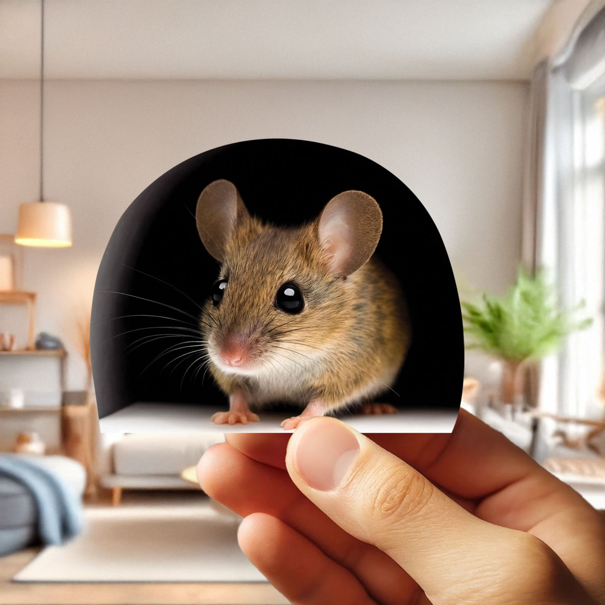 Peekaboo Mouse 3D Wall Sticker – Mouse Hole Illusion