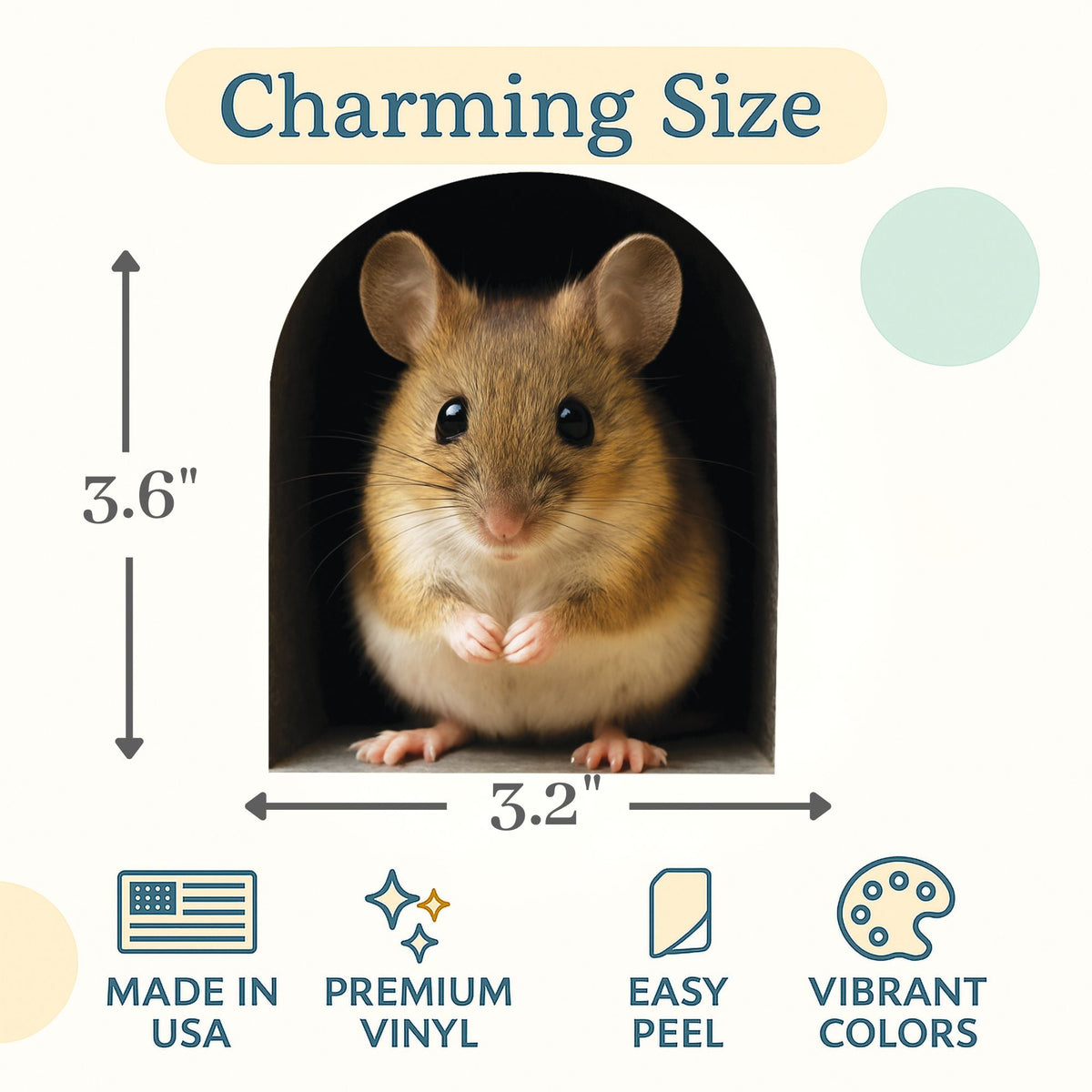 Realistic Mouse 3D Wall Sticker – Classic Mouse Hole Decal