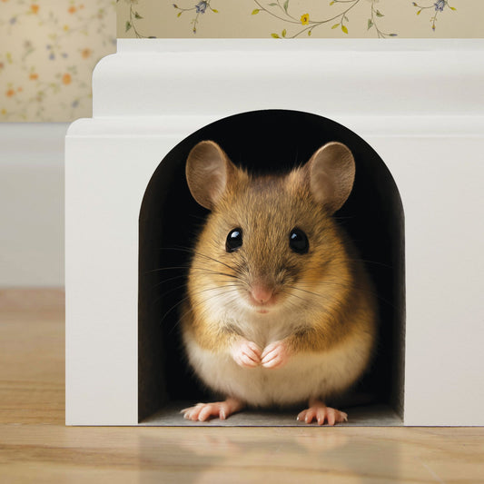 Realistic Mouse 3D Wall Sticker – Classic Mouse Hole Decal
