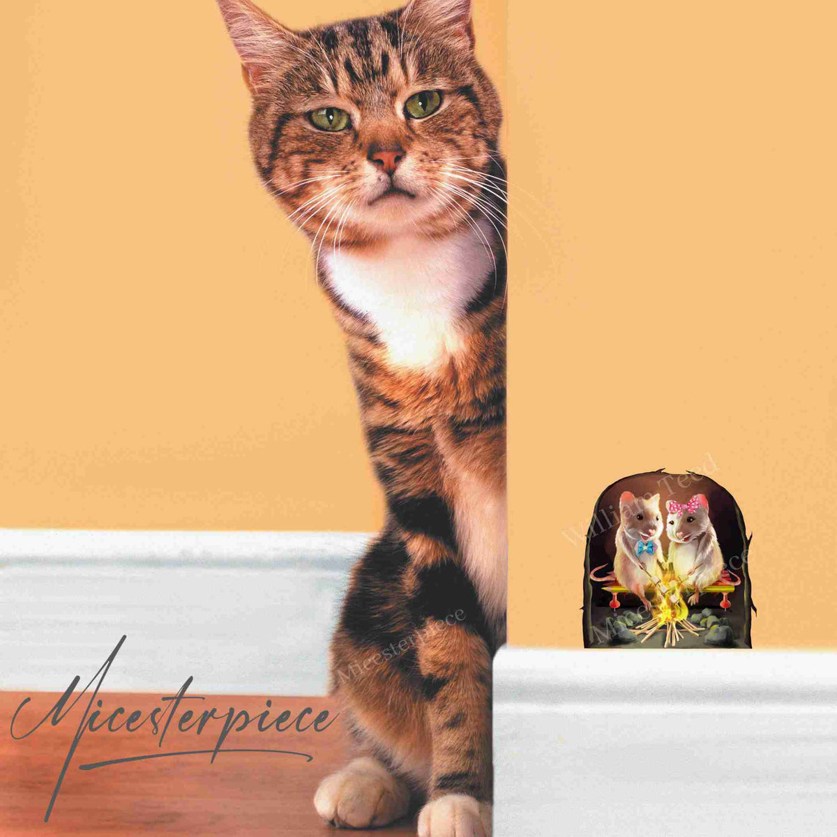 Camping mice wall sticker in kids room
