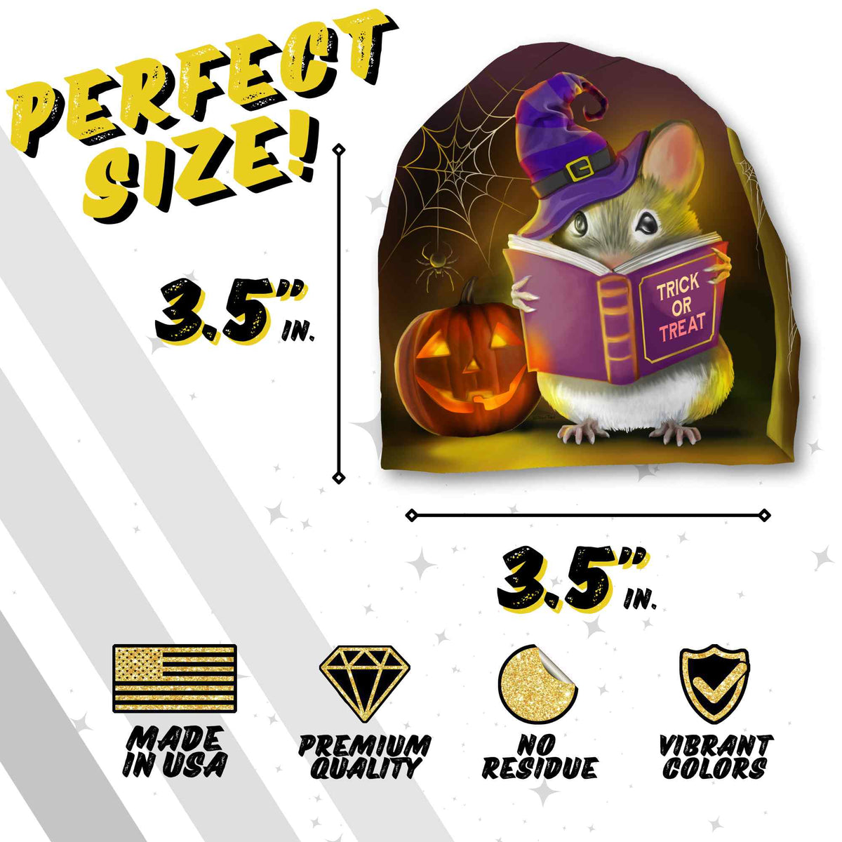 Festive mouse wall decal for Halloween decor
