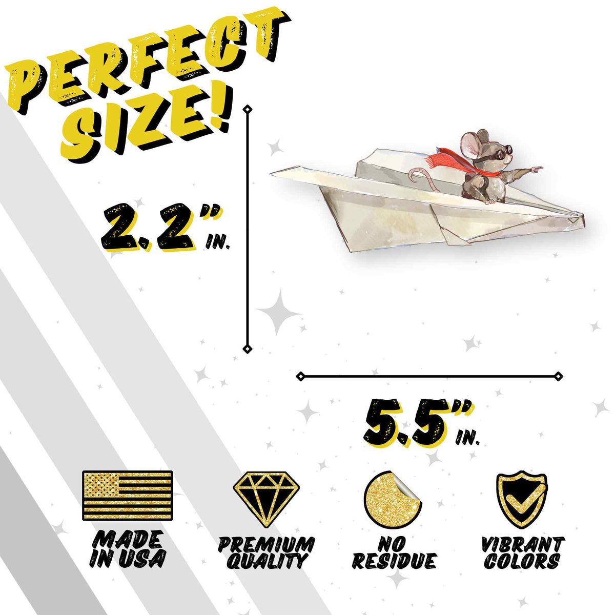 Paper plane mouse wall sticker in kids room
