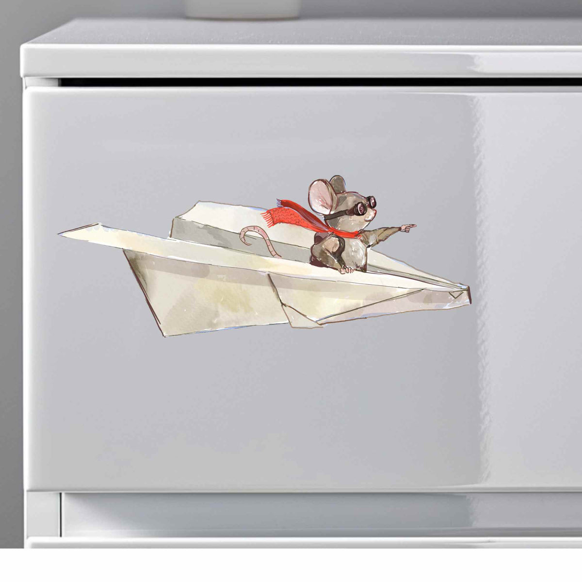 Pilot mouse paper plane 3D wall sticker vinyl decal on wall
