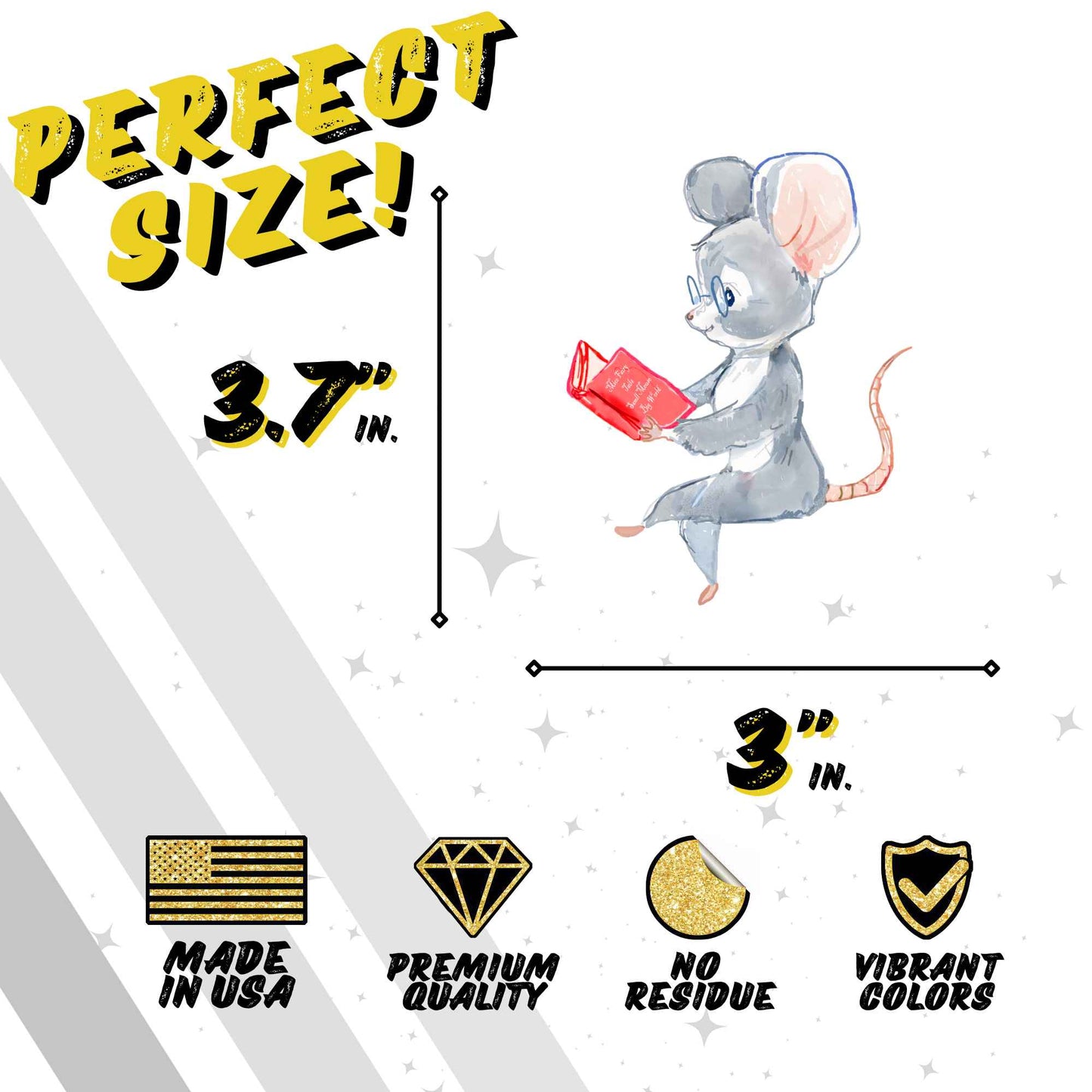 Creative mouse wall sticker in art room
