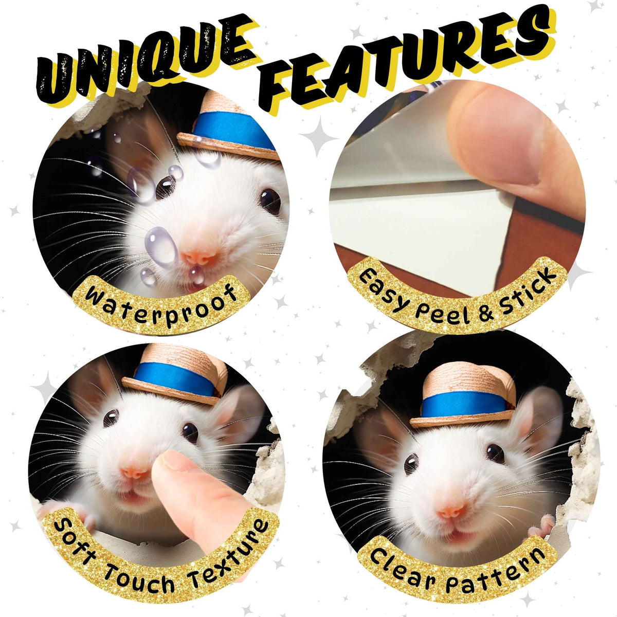 Character mouse wall decal for reading nook or classroom
