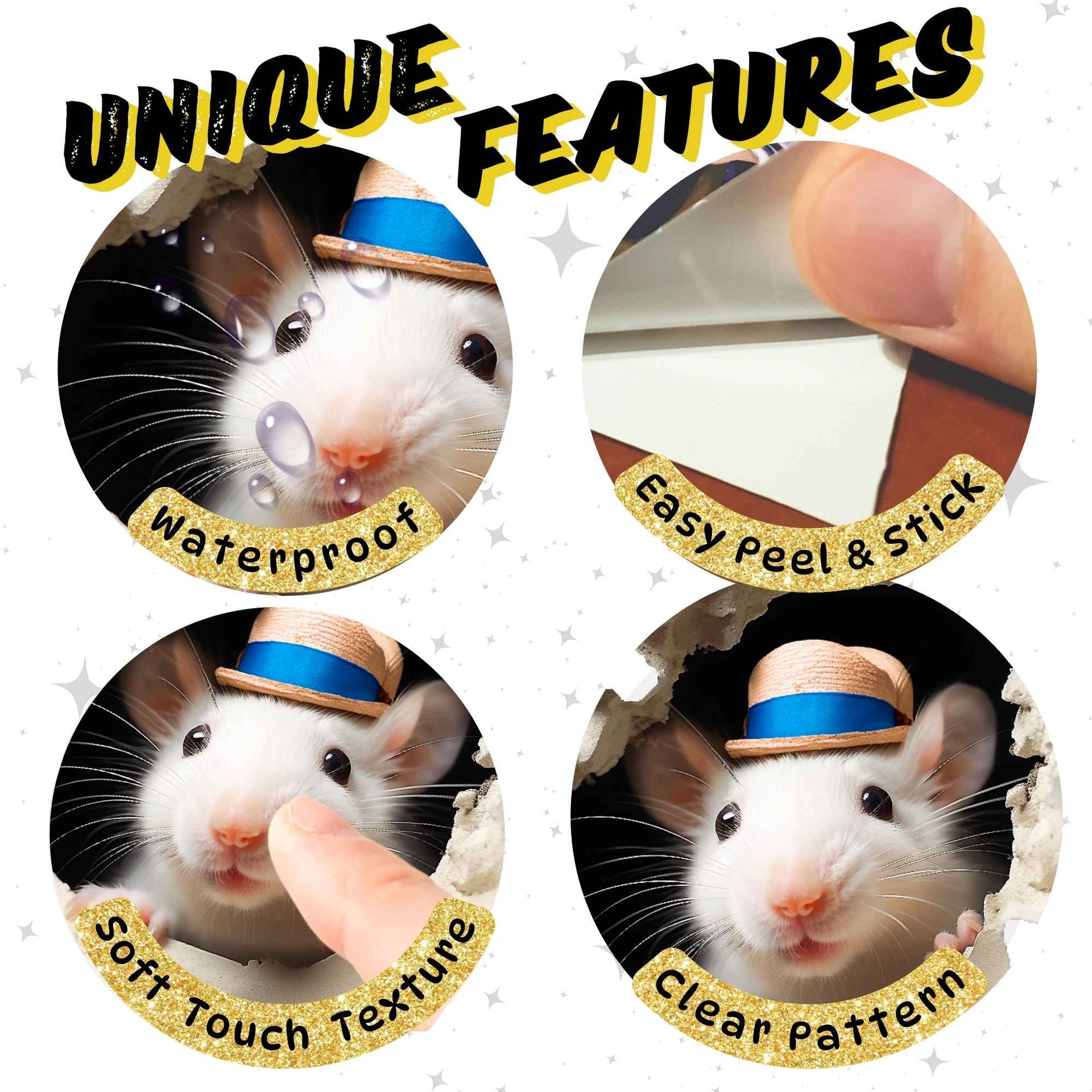 3D Mouse Hole Sticker - Ernesto - Micesterpiece