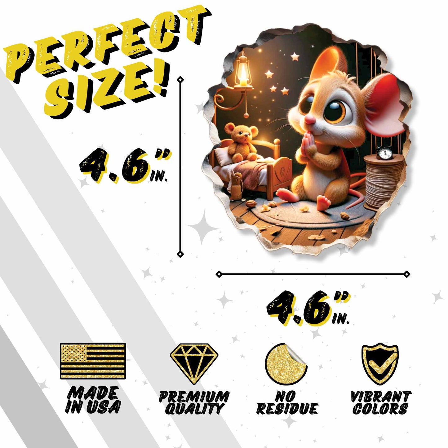 Cute mouse wall sticker in bathroom
