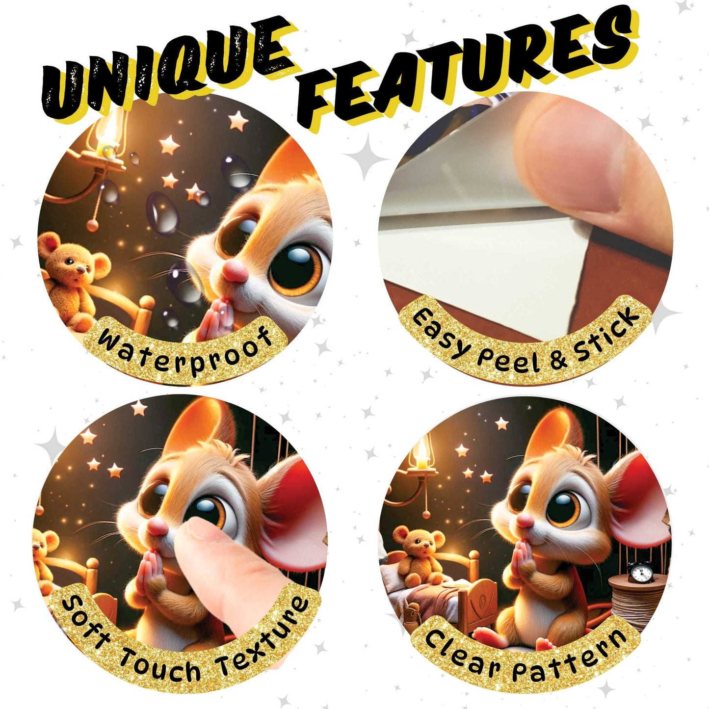 Adorable mouse wall decal for kids room or nursery
