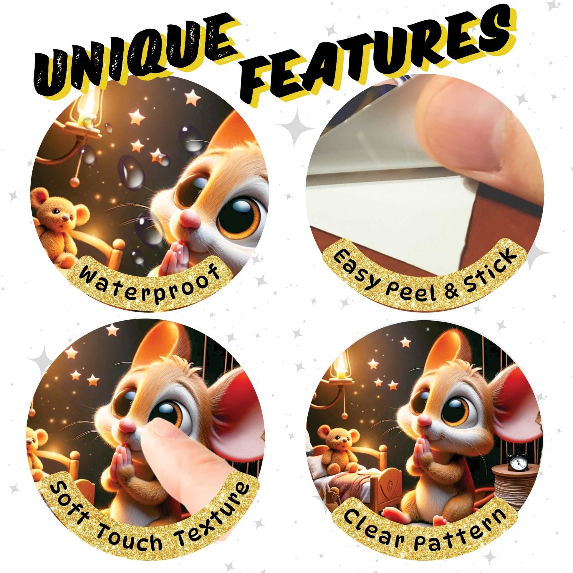 Adorable mouse wall decal for kids room or nursery
