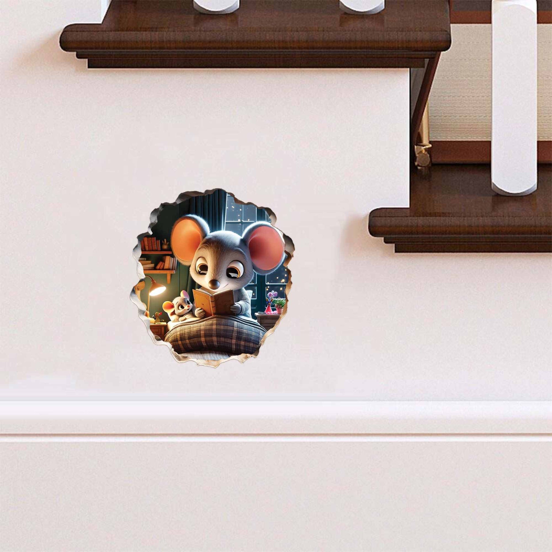 3D Mouse Wall Sticker – Cute and Realistic Vinyl Decal for Kids Room Decor | Easy Peel and Stick | Ideal for Kids’ Rooms and Playrooms