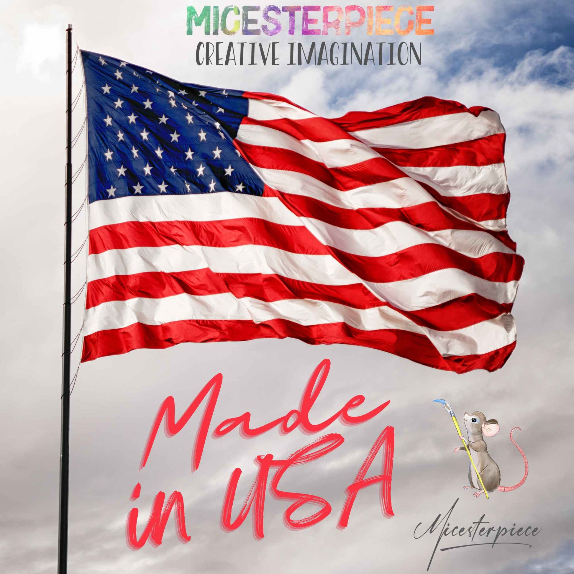 Festive mouse wall decal for kids room
