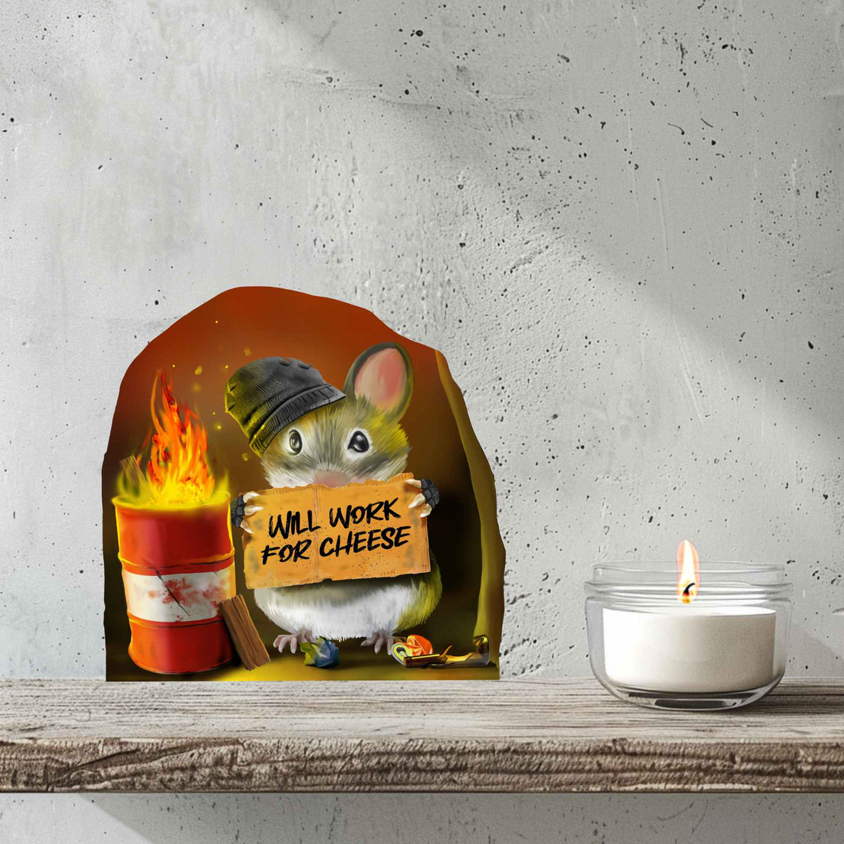 Whimsical mouse wall decal for dining area or kids room
