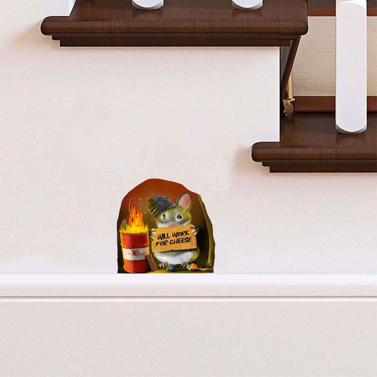 Hungry mouse wall sticker in kitchen

