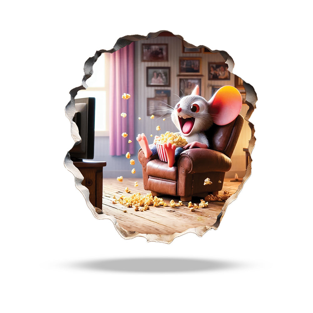 3D mouse wall sticker realistic vinyl decal on wall
