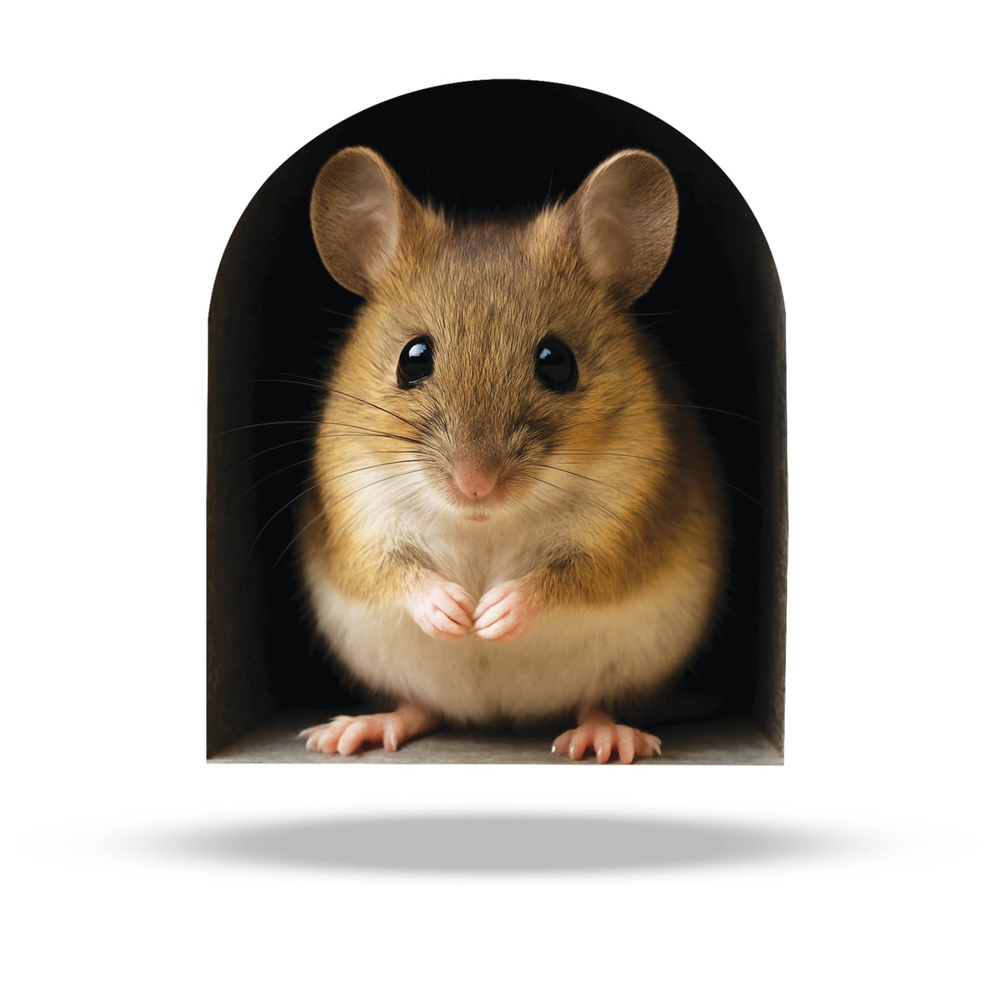 Realistic Mouse 3D Wall Sticker – Classic Mouse Hole Decal