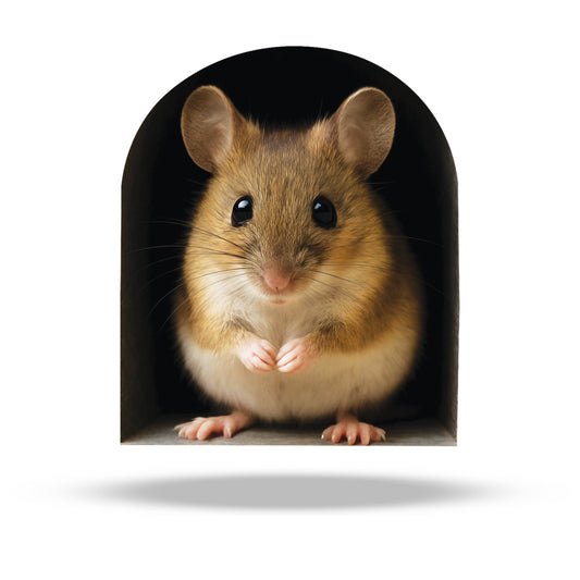 Realistic Mouse 3D Wall Sticker – Classic Mouse Hole Decal