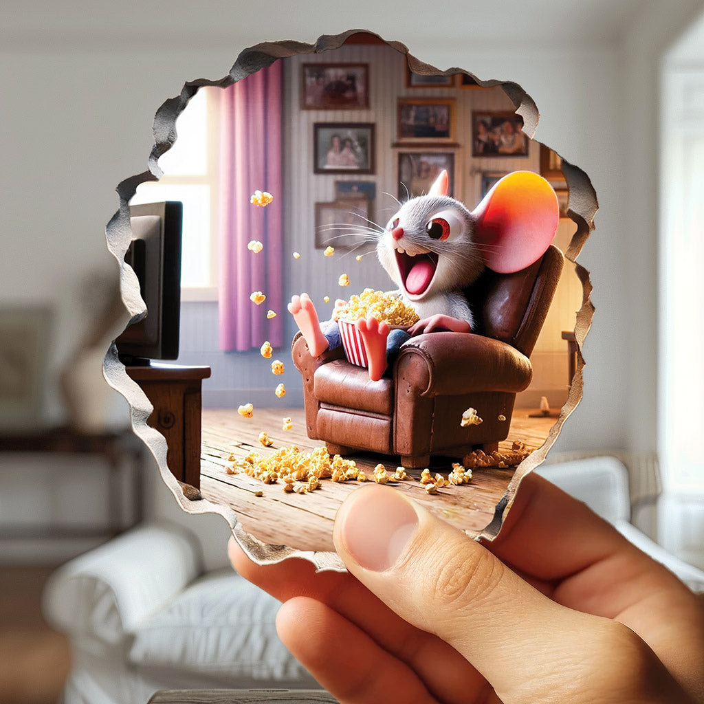 Realistic mouse wall decal for playroom or classroom
